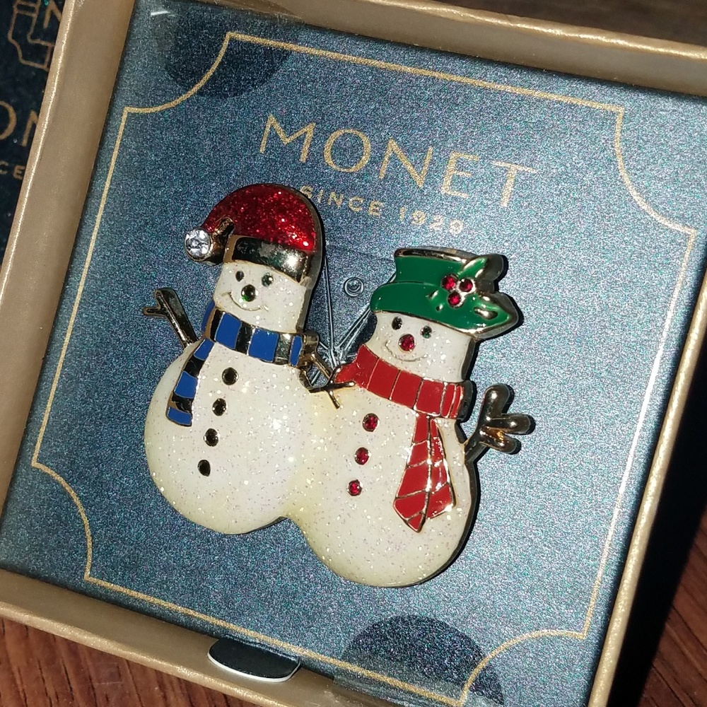🔥NWOT🔥Vintage MONET Snowman Brooch